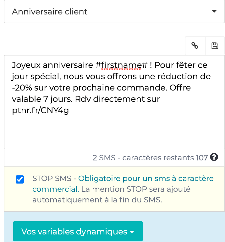 Message Texto Anniversaire