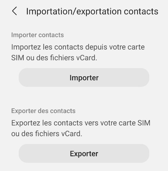 Import / export contacts