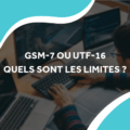 image de lignes de code sur des ordinateurs avec le titre GSM-7 ou UTF-16 quels sont les limites ?