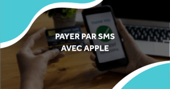 image d'un personne qui tient sa carte bancaire avec le titre payer par sms avec apple