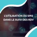 image d'une personne qui interagit avec des données flottante avec le titre l'utilisation du sms dans le suivi des rdv