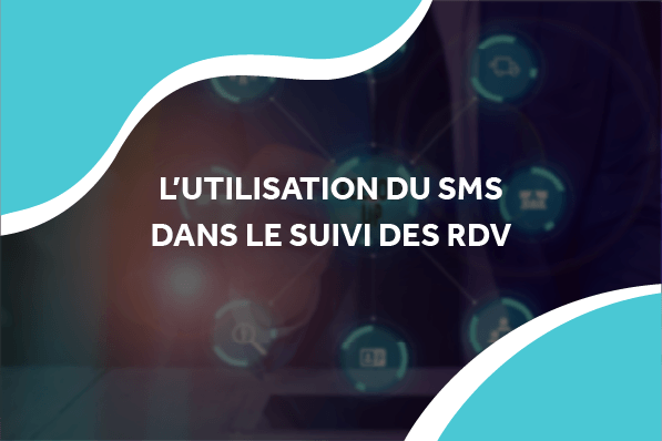 image d'une personne qui interagit avec des données flottante avec le titre l'utilisation du sms dans le suivi des rdv