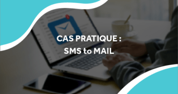 image d'une personne sur son ordinateur avec le titre cas pratique : sms to mail