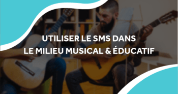 image de deux personnes qui font de la guitare avec le titre utiliser le sms dans le milieu musical & éducatif