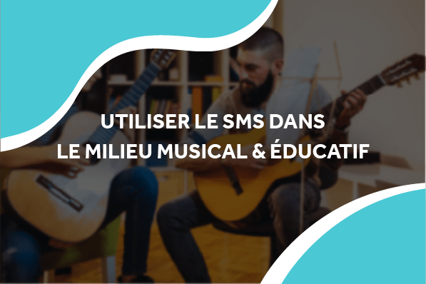 image de deux personnes qui font de la guitare avec le titre utiliser le sms dans le milieu musical & éducatif