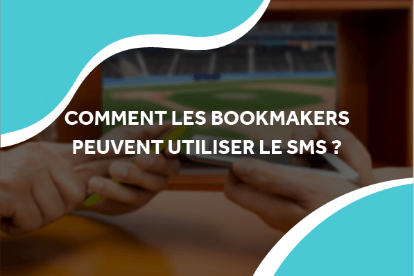 image de deux personnes sur leur téléphone avec un terrain au fond avec le titre comment les bookmakers peuvent utiliser le sms ?