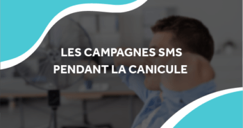 image d'une personne qui se rafraichie avec un ventilateur avec le titre les campagnes sms pendant la canicule