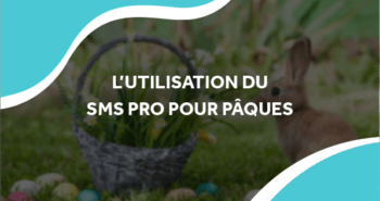 image de pâques avec un lapin et des œufs avec le titre l'utilisation du sms pro pour pâques