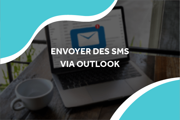 image d'un ordinateur avec une notification de mail avec le titre envoyer des sms via outlook