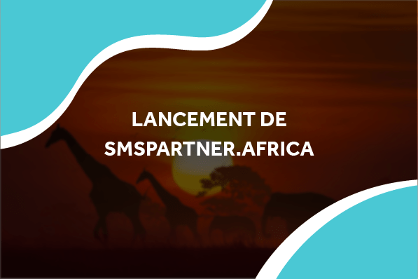 image d'un couché de soleil et des animaux dans la savane avec le titre lancement de smspartner.africa