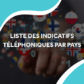 image d'une multitude de drapeau avec le titre liste des indicatifs téléphoniques par pays