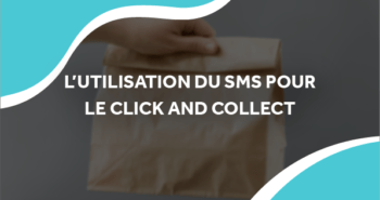 image d'un sac en carton avec le titre l'utilisation du sms pour le click and collect