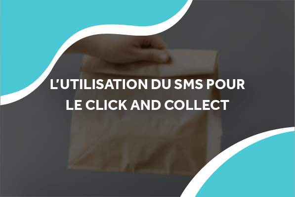 image d'un sac en carton avec le titre l'utilisation du sms pour le click and collect