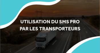 image de poids lourds sur une autoroute avec le titre utilisation du sms pro pour les transporteurs