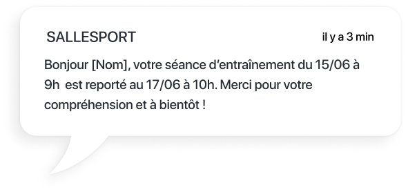 exemple sms pour un imprévu dans une salle de sport