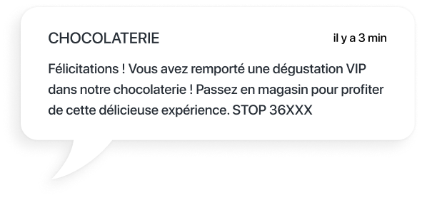 exemple sms pour une dégustation vip dans une chocolaterie