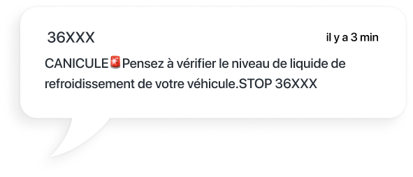 exemple de sms pour inciter à faire des vérifications sur sa voiture avant une canicule