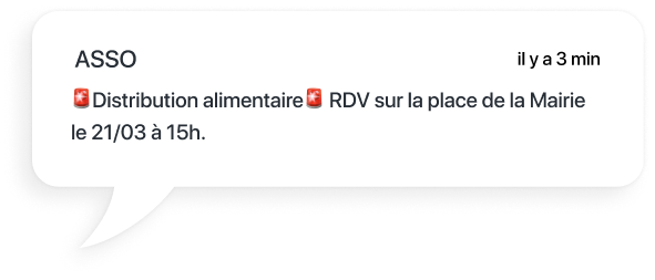 exemple sms pour informer d'une distribution alimentaire