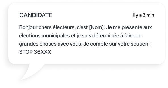 exemple sms pour annoncer une candidature lors d'une campagne électorale