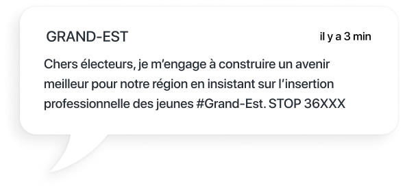 exemple sms pour une élection régionale