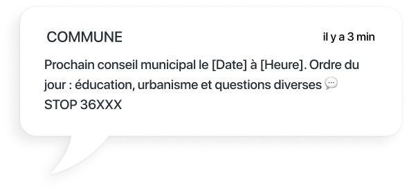 exemple sms pour la communication d'un conseiller municipal sur l'ordre du jour
