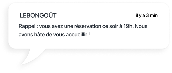 exemple de sms de rappel de réservation dans un restaurant