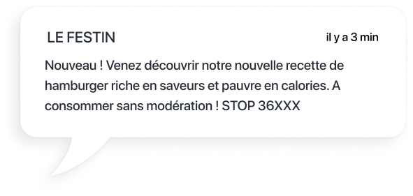 exemple sms pour informer de l'arrivée d'une nouvelle recette