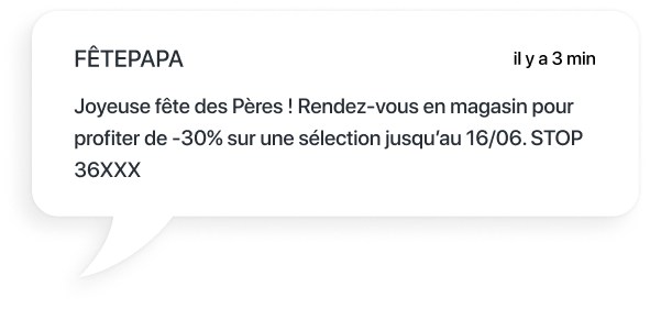 exemple sms pour une réduction pour la fête des pères