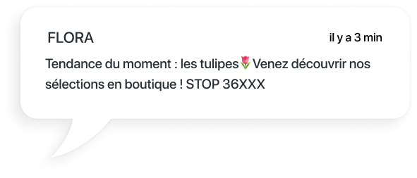 exemple sms pour informer de la tendance florale du moment