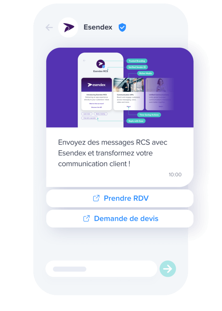 Message RCS avec Esendex