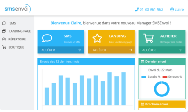 Interface SMS Envoi