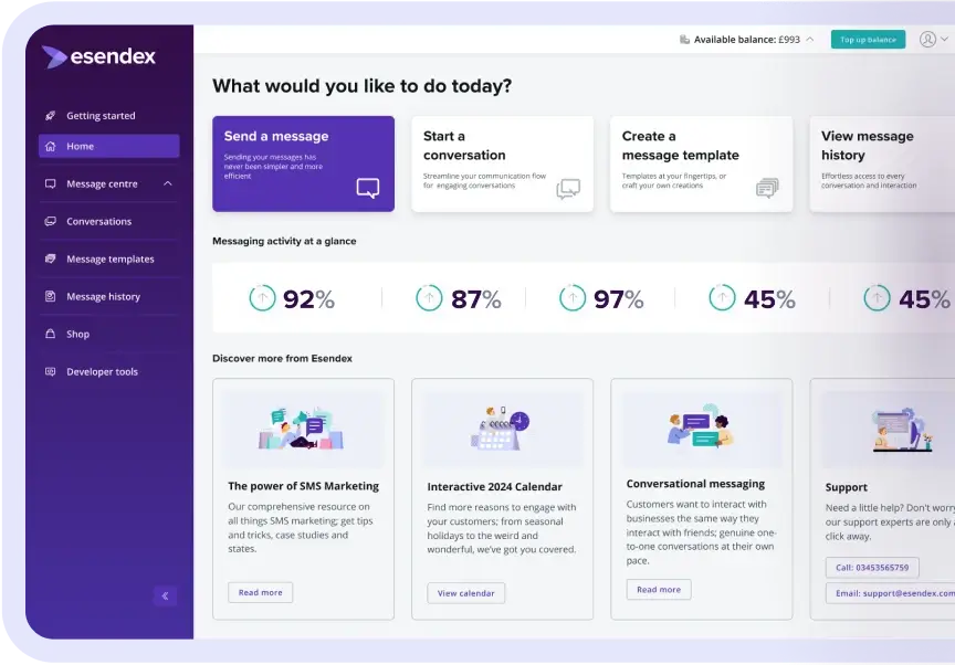 Interface Esendex
