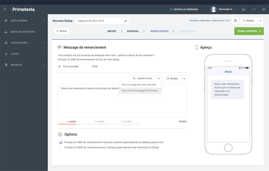 Interface Primotexto